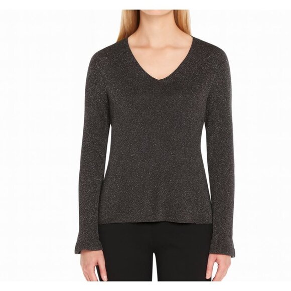 Ann Taylor Cashmere Metallic Sweater Women’s Size Large Gray Sparkle Knit NWT - Picture 1 of 11